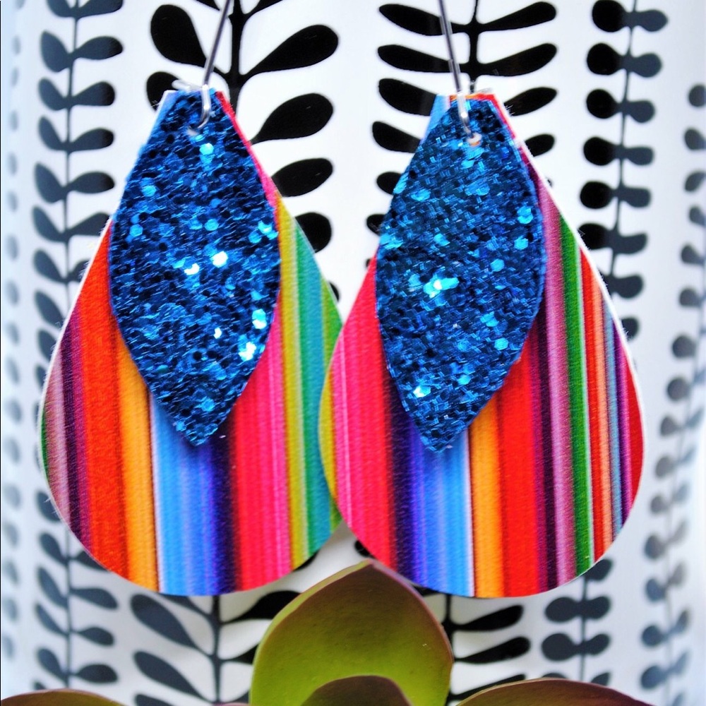 Serape Glitter Earrings